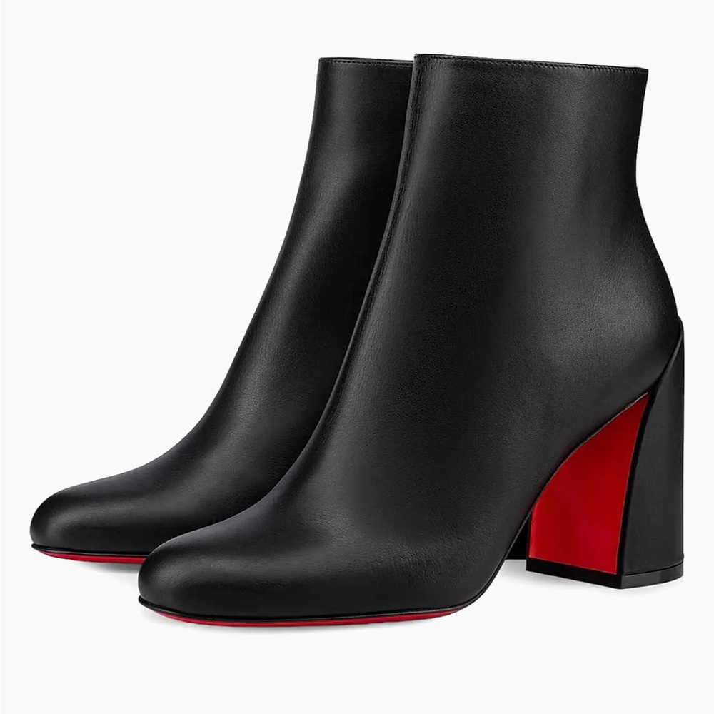 NWT Christian Louboutin Black Jane Booty 85 Calf Leather Ankle Boots Size 36🔥